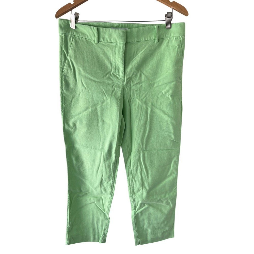 LOFT The‎ Riviera Slim Pants Green Cotton Linen Blend Size 10 Work Office Casual